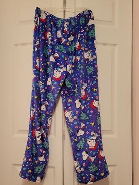 Women's Blue Snoopy Holiday Pajama Pants